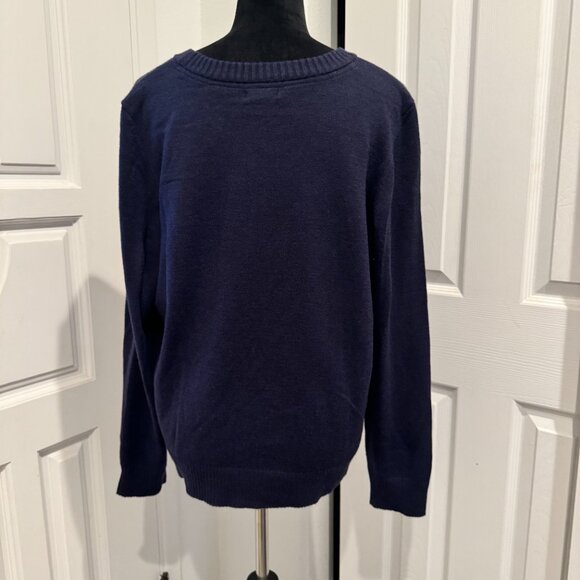 US Polo Association USPA Logo Crew Neck NWT Blue Sweater Women's XL Retail $60 - Picture 3 of 7